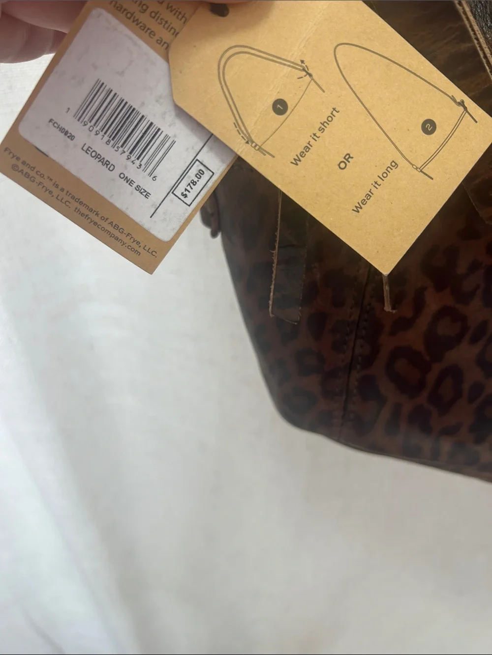Frye And Company Brown Leopard Print Leather Crossbody Bag Brand New W/Tags